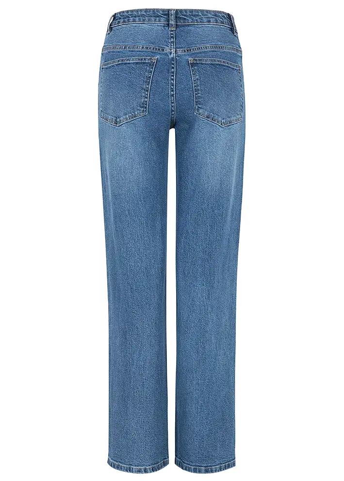 Soft Rebels Willa Midwaist Wide Jeans - True Blue