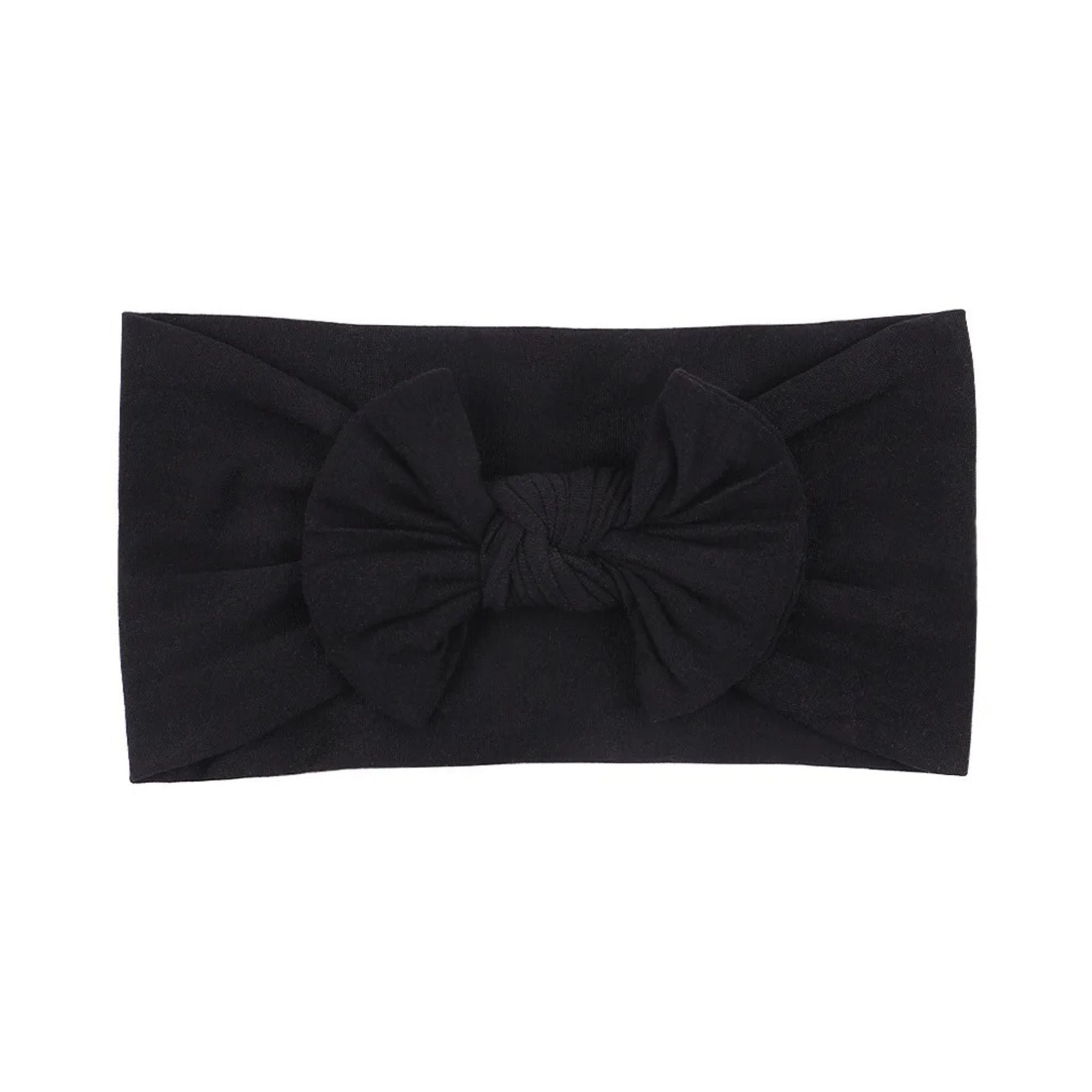 Soft Solid Colour Nylon Baby Headband in Black