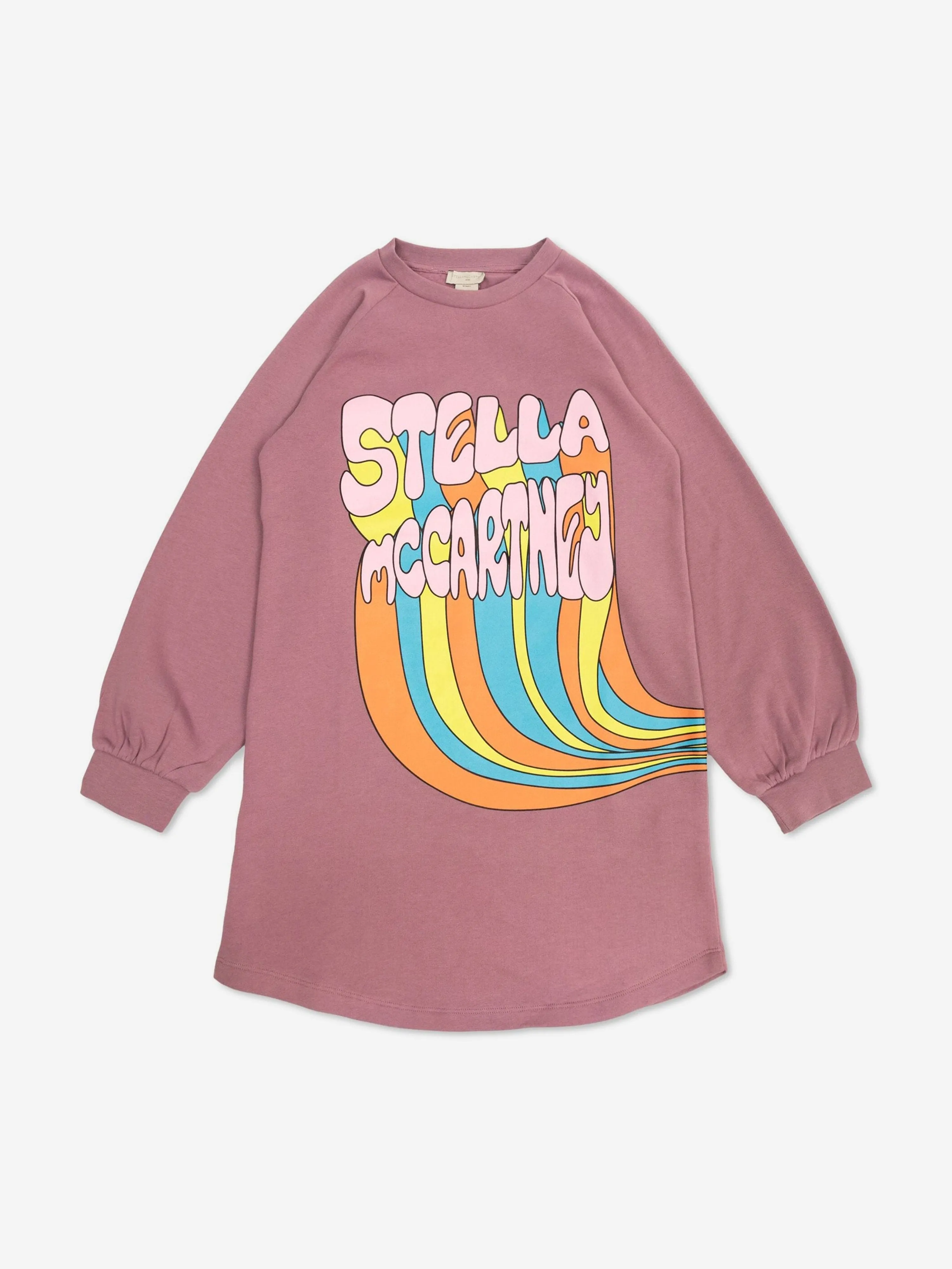 Stella McCartney Girls Logo Sweater Dress in Purple