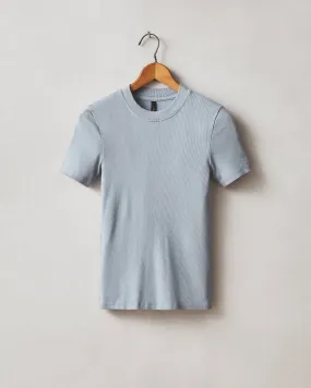 Stretch Rib Crew Tee - Dusty Blue