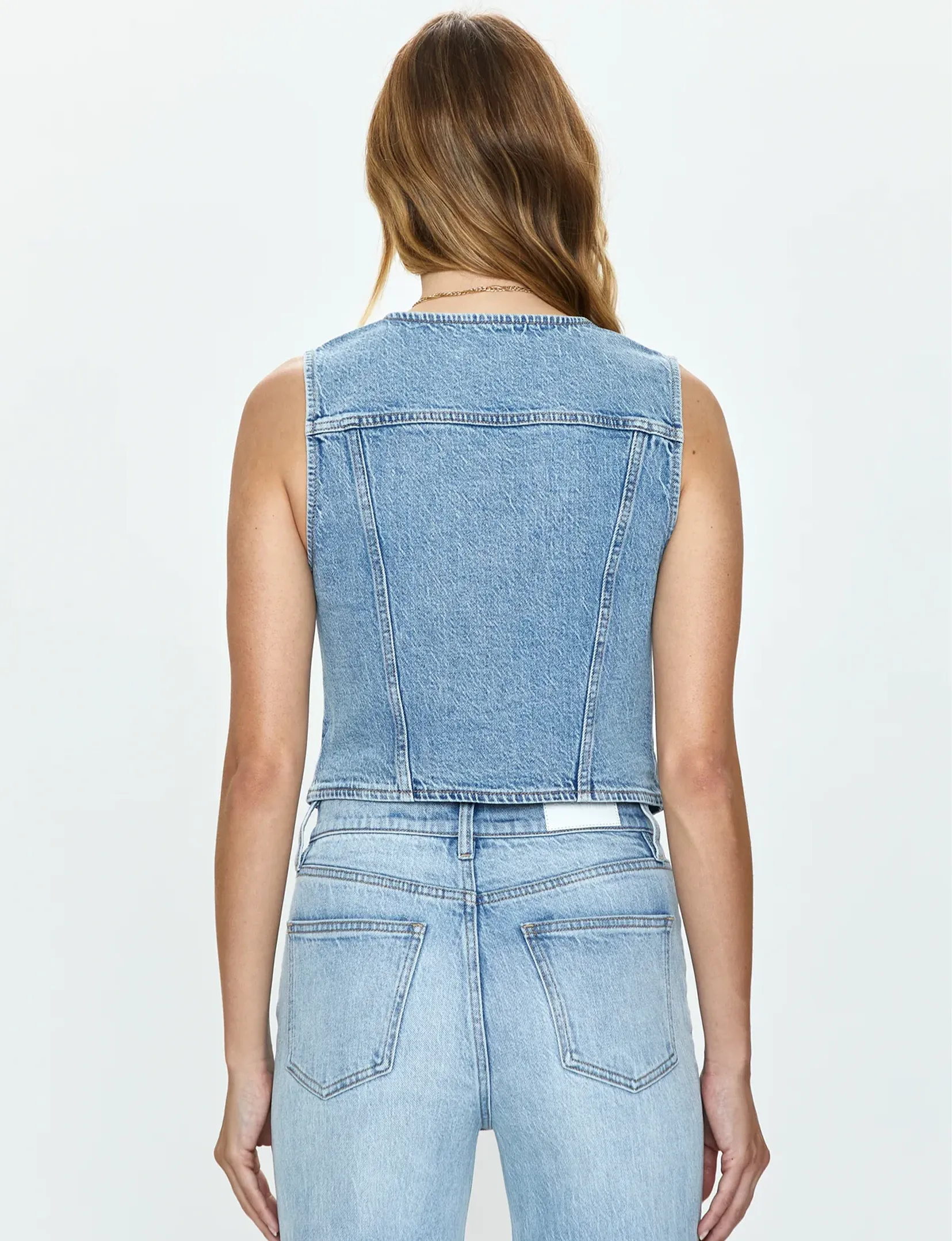 Sydney Denim Button Vest, Provence