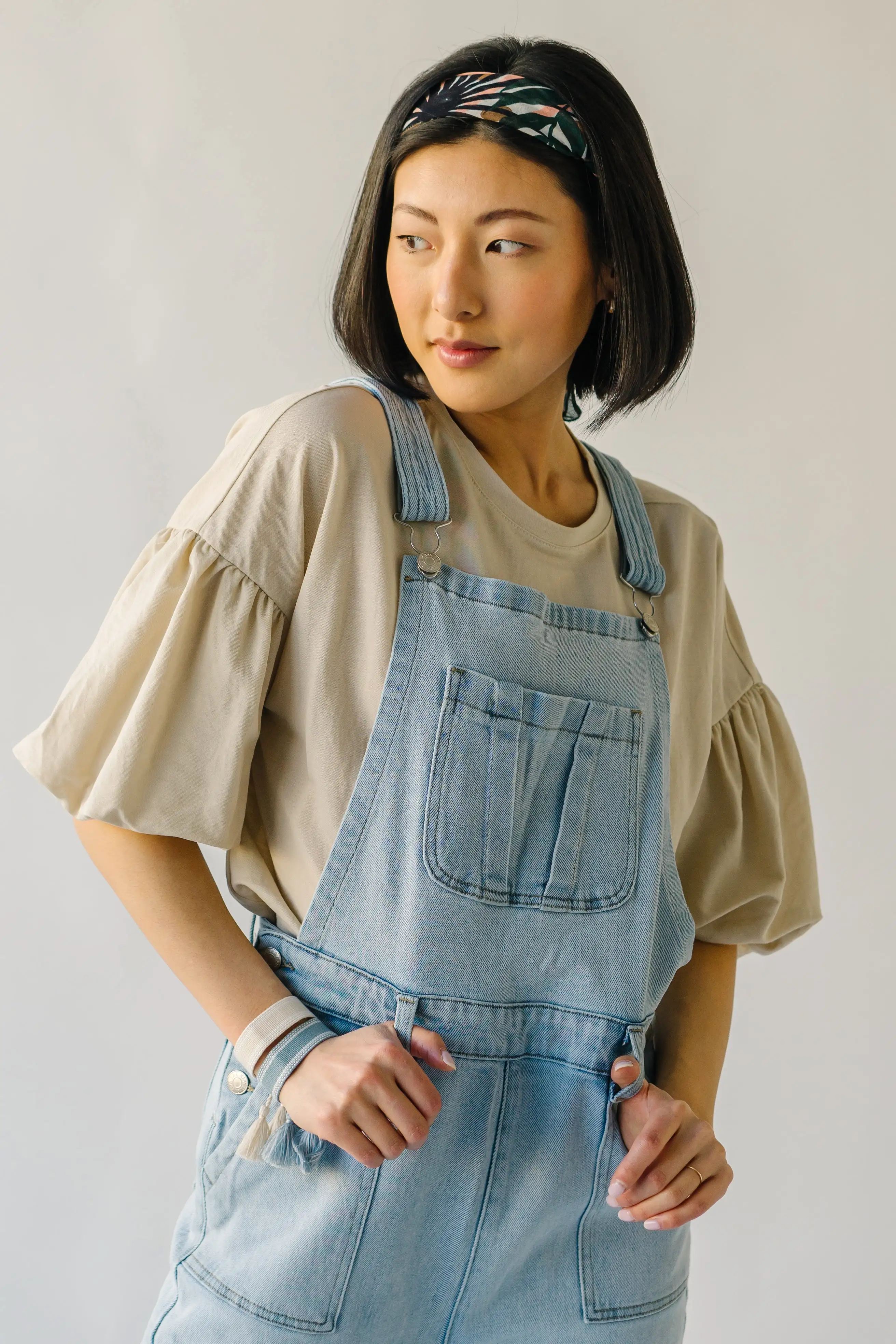 The Fairbanks Wide Leg Overalls in Light Denim