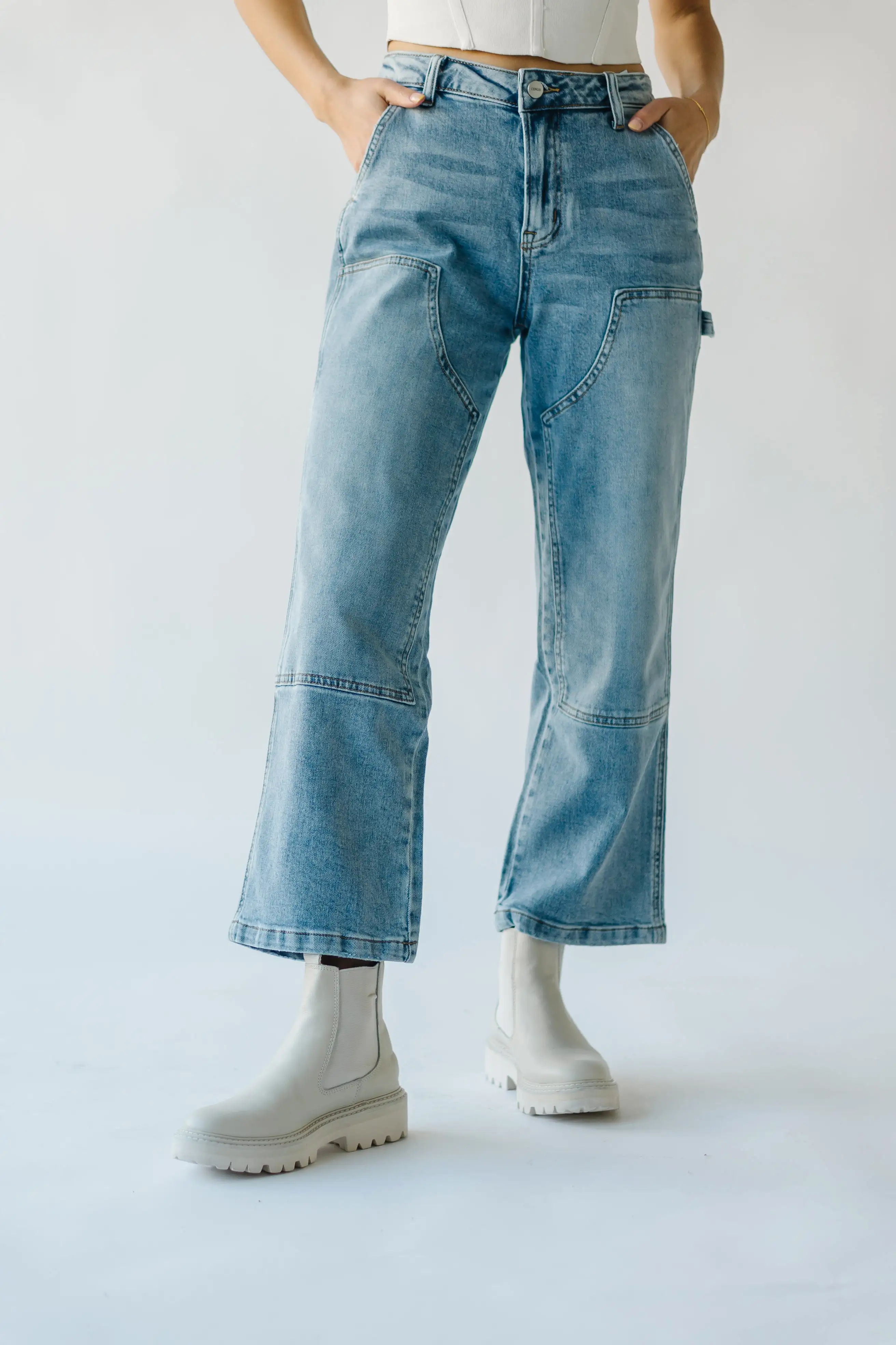 The Loria Straight Leg Carpenter Jean in Light Blue