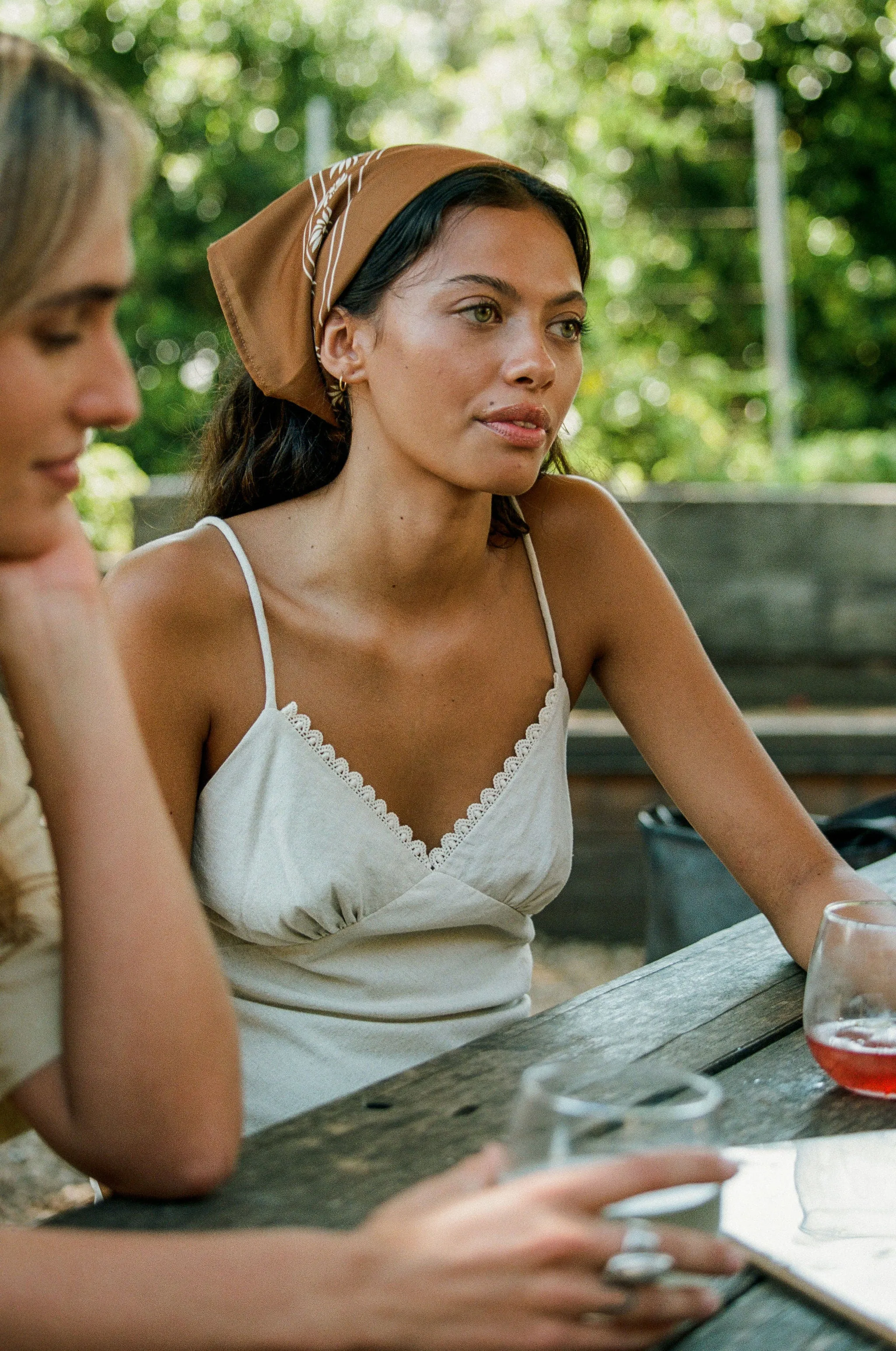 Under The Sun Bias Cut Midi Dress Natural