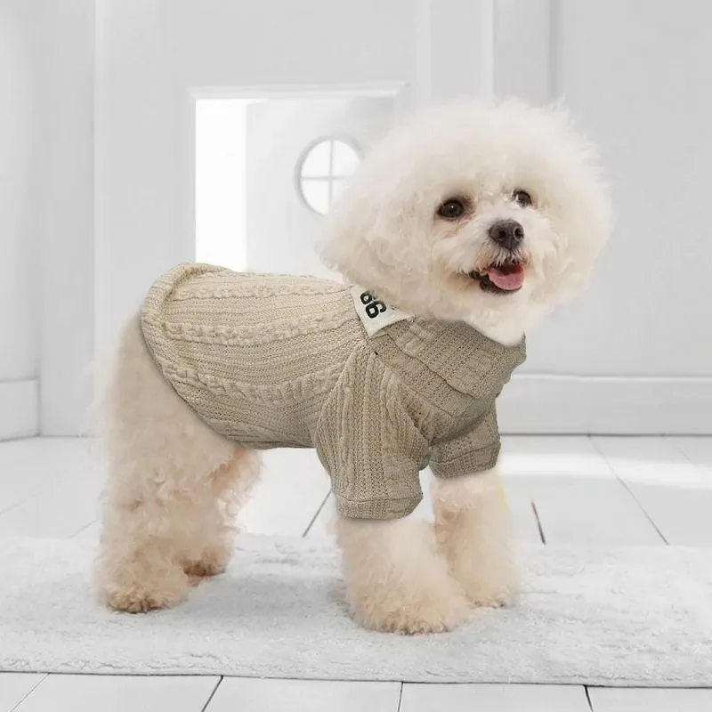 Warm Knitted Turtleneck Dog Sweater | Petiboo Dog Clothes