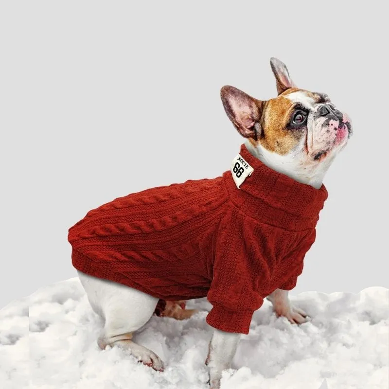 Warm Knitted Turtleneck Dog Sweater | Petiboo Dog Clothes