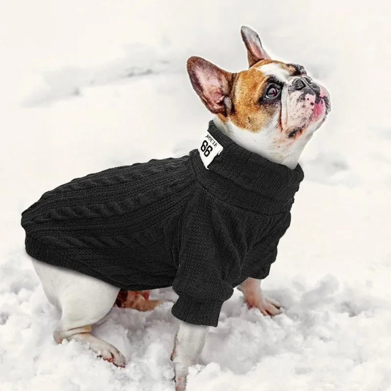 Warm Knitted Turtleneck Dog Sweater | Petiboo Dog Clothes