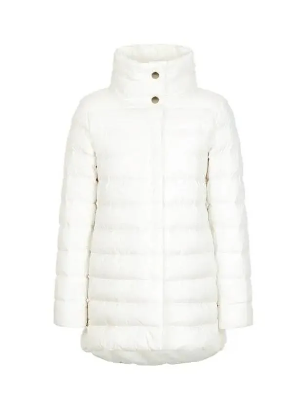 Women s Hidden Snap Button Goose Down Padded Coat White 270180