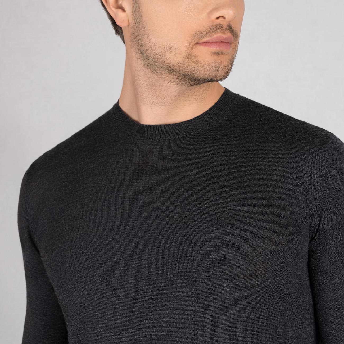 Wool Pullover Light Round Neck Men