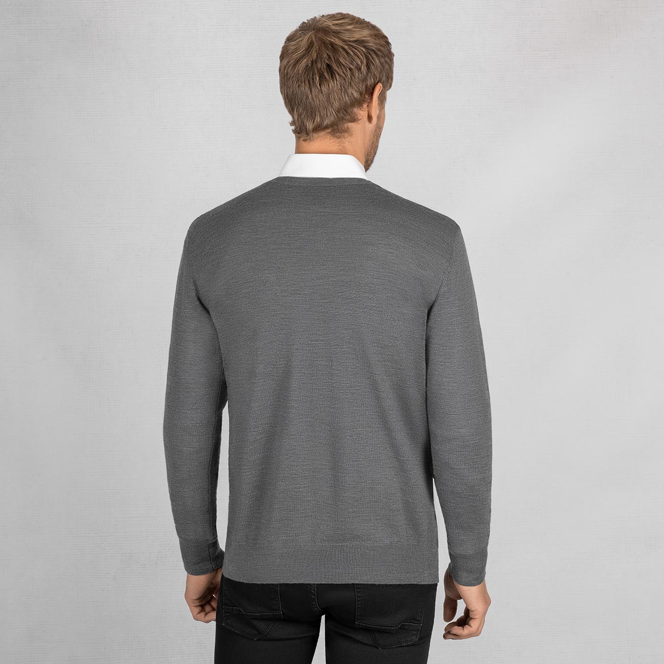 Wool Pullover Light Round Neck Men