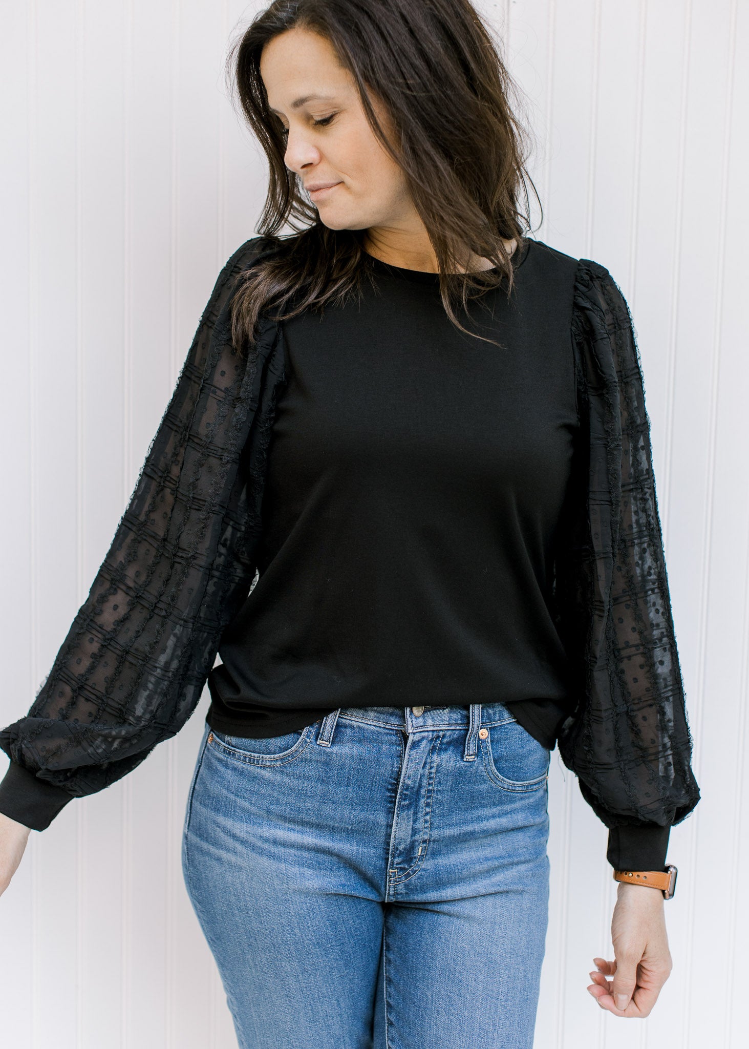 X Black Lace Sleeve Top