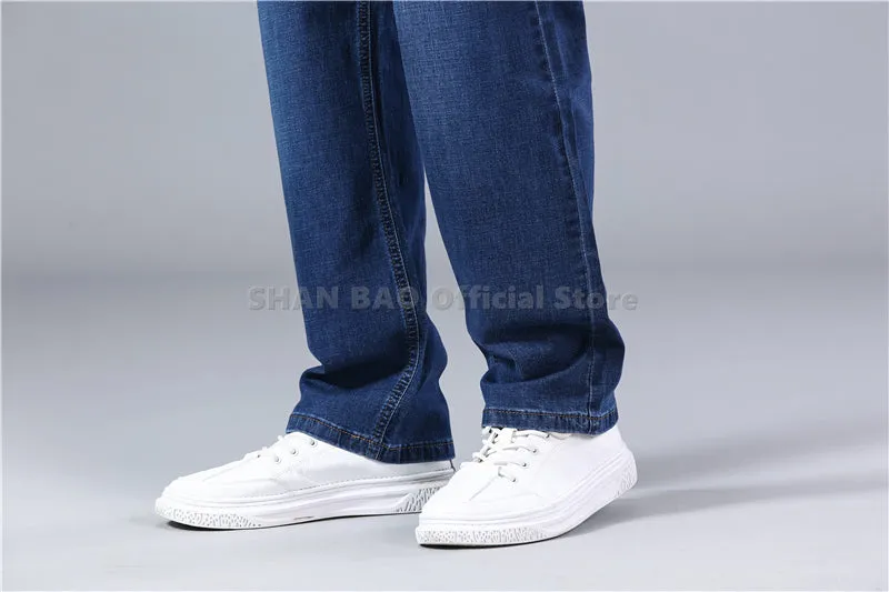 Xituodai cotton stretch men's straight loose loose summer thin jeans 2021 spring classic brand casual lightweight jeans blue